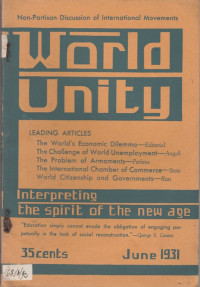 WORLD UNITY JUNE 1931